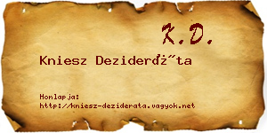 Kniesz Dezideráta névjegykártya